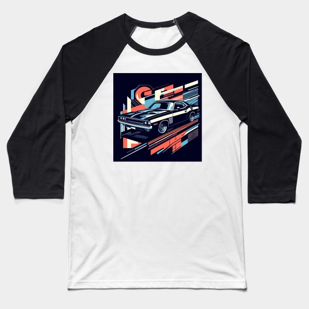 Car Dodge Challenger 1970 Baseball T-Shirt by sapphire seaside studio